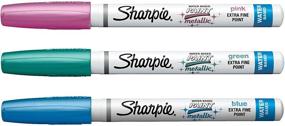 img 1 attached to 🖌️ Metallic Paint Pen Set, Extra-Fine Point, Pink/Blue/Green - Sharpie (1783277)