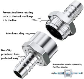 img 3 attached to ⛽️ 2pcs 8mm (5/16") Aluminum Alloy Non-Return Fuel Check Valve for Petrol, Diesel, and Oil, with 4pcs Adjustable Universal Hose Clamps and 1pc Multibit 2-in-1 Stubby Screwdriver