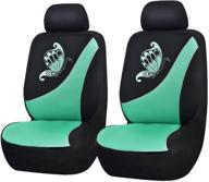 🦋 flying banner car seat covers: embroidered butterfly 3d polyester covers for front seats - mint green with black design logo