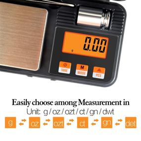 img 3 attached to Pocket Digital Scale by Lan Sheng - 200g x 0.01g Precision Gram Scale with 50g Calibration Weight, 6 Conversion Units, LCD Backlit Display - Ideal for Jewelry, Medicine, Food, Powder, Weed - Battery Included