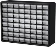 🗄️ efficient organization: akro-mils 10764 64 drawer plastic parts storage hardware and craft cabinet, 20&amp;quot x 15.75&amp;quot; grey with black front logo