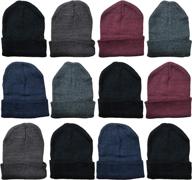 🧢 winter beanies wholesale bulk cold weather unisex hat - yacht & smith (one size fits all) logo