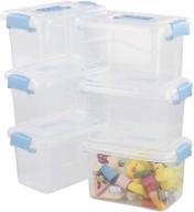 🗄️ sosody 5l clear plastic storage boxes with lids, lidded storage bins, pack of 6 логотип