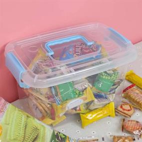 img 1 attached to 🗄️ Sosody 5L Clear Plastic Storage Boxes with Lids, Lidded Storage Bins, Pack of 6