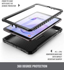 img 2 attached to Poetic Revolution Series Samsung Galaxy Tab A 8.4 2020 Kickstand Rugged Case - Full Protection, Built-in Screen Protector, Black