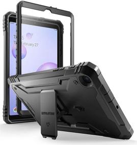 img 4 attached to Poetic Revolution Series Samsung Galaxy Tab A 8.4 2020 Kickstand Rugged Case - Full Protection, Built-in Screen Protector, Black