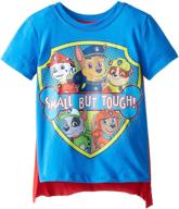 🐾 paw patrol boys' toddler small but tough cape t-shirt: a fun and resilient apparel for little heroes! logo