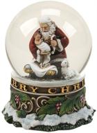embrace the spirit of christmas with joseph's studio 100-mm kneeling santa musical glitter dome logo