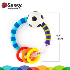 img 1 attached to 🔔 Sassy Ring Rattle - Developmental Baby Toy for Early Learning, High Contrast, Suitable from Newborn and Up