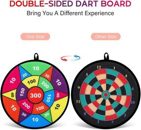 img 1 attached to 🎯 Hony Toy Sports - Double Sided Dart Board Set with 12 Sticky Balls - Indoor Outdoor Party Games - Toys & Gifts for 5-12 Year Old Boys, Kids, and Adults