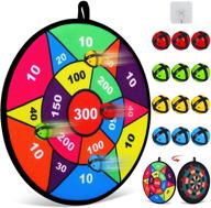 🎯 hony toy sports - double sided dart board set with 12 sticky balls - indoor outdoor party games - toys & gifts for 5-12 year old boys, kids, and adults логотип