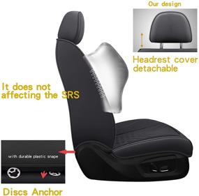 img 1 attached to NS YOLO Leather Car Seat Covers Interior Accessories for Seat Covers & Accessories