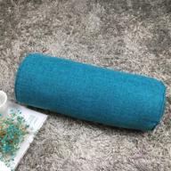 🌈 cervical support round neck pillow roll for neck pain relief - removable washable cover - ideal for sleeping, chair, car, sofa - teal logo