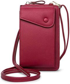 img 4 attached to Crossbody Cellphone Leather Blocking Handbag Women's Handbags & Wallets