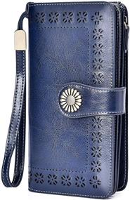 img 4 attached to 👜 Charmore Womens Blocking Leather Wristlets: Stylish Handbags & Wallets for Women