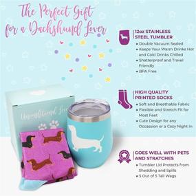 img 3 attached to Dachshund Gifts for Women - Dachshund Socks and Wine Tumbler Glass Box Set for Dog Moms. Ideal Travel Mug and Decor for Dachshund Lovers