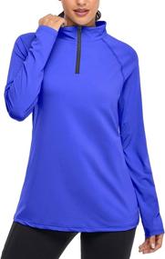 img 1 attached to 🏞️ Cestyle Women's UPF 50+ Long Sleeve 1/4 Zip Lightweight Pullover: Perfect for Outdoor Hiking and Workout