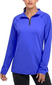 img 2 attached to 🏞️ Cestyle Women's UPF 50+ Long Sleeve 1/4 Zip Lightweight Pullover: Perfect for Outdoor Hiking and Workout