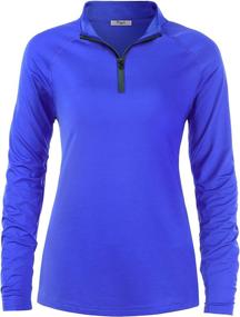 img 4 attached to 🏞️ Cestyle Women's UPF 50+ Long Sleeve 1/4 Zip Lightweight Pullover: Perfect for Outdoor Hiking and Workout