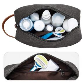 img 2 attached to 💼 WANDF Small Nylon Toiletry Bag: Lightweight Dopp Kit for Shaving - Ideal for Kids, Men, and Women in Grey