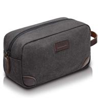 💼 wandf small nylon toiletry bag: lightweight dopp kit for shaving - ideal for kids, men, and women in grey logo