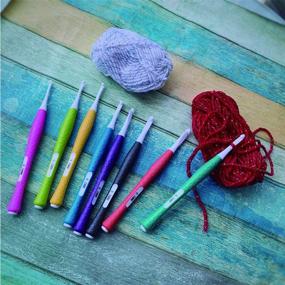 img 2 attached to 🪢 Soft Ergonomic Crochet Needle Hooks with Straight Handles for Extreme Comfort - 8 Sizes (2.5mm-6mm) Inline Hook for Superior Results, including Yarn Needle for Crochet