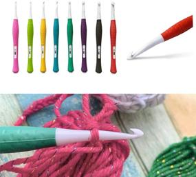 img 4 attached to 🪢 Soft Ergonomic Crochet Needle Hooks with Straight Handles for Extreme Comfort - 8 Sizes (2.5mm-6mm) Inline Hook for Superior Results, including Yarn Needle for Crochet