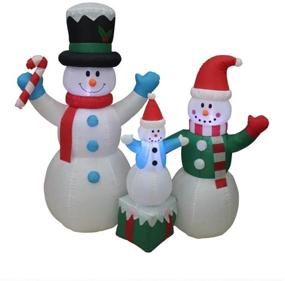 img 4 attached to Impact Canopy Christmas Inflatable Decoration: Lighted Snowman Family, 🎅 5ft Tall - Outdoor Holiday Decor with Kid On Box