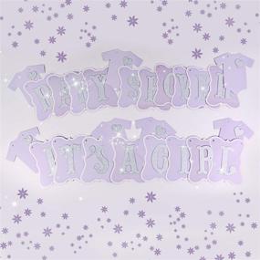 img 3 attached to 🐘 Elephant Purple Lavender Baby Shower Decorations: Vibrant Girl Baby Shower Banner, Tissue Pom Poms & More in Stunning Purple and Silver