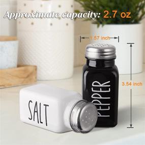 img 3 attached to 🧂 Dopeca Farmhouse Salt and Pepper Shakers Set: Vintage Black and White Christmas Theme for Kitchen or Restaurant Use - Easy Refilling