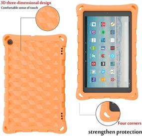 img 1 attached to 🍊 Orange Lightweight Shockproof Cover for Latest 10 Tablet (9th/7th/5th Gen) - New DJ&RPPQ 10" Kids Tablet Case