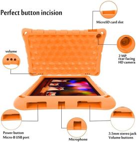 img 2 attached to 🍊 Orange Lightweight Shockproof Cover for Latest 10 Tablet (9th/7th/5th Gen) - New DJ&RPPQ 10" Kids Tablet Case