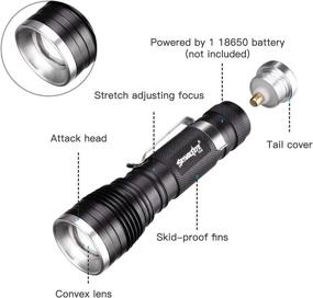 img 1 attached to 🔦 Tokeyla Rechargeable Flashlights with Universal Charger and 8pc 18650 Battery - LED Flashlights, Zoomable, High Lumen, Water Resistant, 3 Light Modes for Hiking, Camping, Hunting, Fishing
