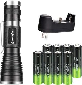 img 4 attached to 🔦 Tokeyla Rechargeable Flashlights with Universal Charger and 8pc 18650 Battery - LED Flashlights, Zoomable, High Lumen, Water Resistant, 3 Light Modes for Hiking, Camping, Hunting, Fishing