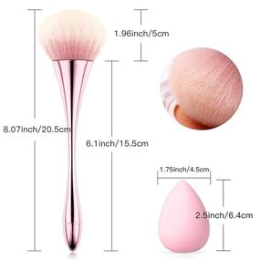 img 3 attached to 💄 Premium Large Kabuki Powder Foundation Brush Kit with Makeup Sponges - Ideal for Setting Loose/Pressed Powder Blush and Mineral Makeup Application