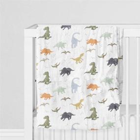 img 2 attached to 🦕 Aenne Baby Muslin Swaddle Blanket Dinosaur Print, Luxurious and Silky, 70% Bamboo 30% Cotton 47x47inch (1pack), Baby Boy Nursing Cover, Wrap, Burp Cloth