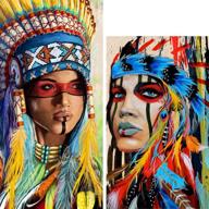 🎨 eiflow 2 pack diamond art painting kits indian women full drill, diy embroidery kits - paint by diamonds round drill decor - 30x40cm/25x50cm logo