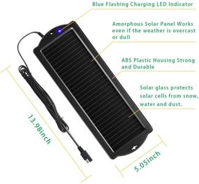 img 3 attached to 🔋 Sunway Solar Car Battery Trickle Charger & Maintainer: 12V Solar Panel Power Battery Charger for Automotive, Motorcycle, Boat, Marine, RV - With Cigarette Lighter Plug & Battery Clamp