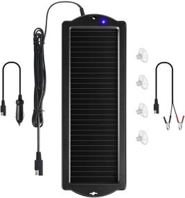img 4 attached to 🔋 Sunway Solar Car Battery Trickle Charger & Maintainer: 12V Solar Panel Power Battery Charger for Automotive, Motorcycle, Boat, Marine, RV - With Cigarette Lighter Plug & Battery Clamp