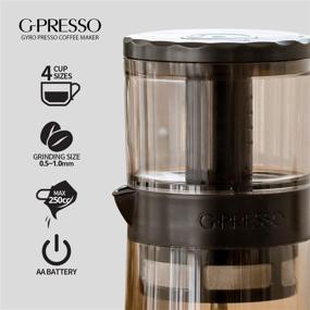 img 2 attached to ☕ G-Presso Gyro-pressed Coffee Maker: Automated Hot & Iced Brew in 4 Minutes, 3-5 Servings, Rich Crema Espresso, BPA Free