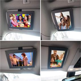 img 4 attached to 🖼️ Temlum 2 PCS Artificial Leather Visor Photo/Picture Frames - Display Your Photographs Vertically and Horizontally with Standard 5-inch (3.5" x 5") Size - Black, Set of 2