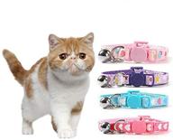 🐱 daixi cat collars - adjustable bell collar with release buckle, heart-shaped nylon strip - set of 4 for cats, puppies, and kittens логотип