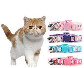 img 4 attached to 🐱 DAIXI Cat Collars - Adjustable Bell Collar with Release Buckle, Heart-Shaped Nylon Strip - Set of 4 for Cats, Puppies, and Kittens