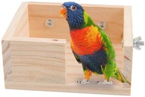 img 4 attached to 🐦 KAMEIOU Small Animal Bird Perch Cage Stand Platform with Food Feeder, Brid Small Pet Guinea Pig Bird Parakeet Parrot Playground Corner Desk Stands for Hamster Budgie Parrot Parakeet Guinea Pig - Enhanced Accessories