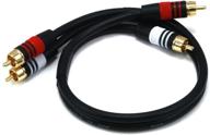 🔌 premium 22awg black 1.5ft 2 rca plug to 2 rca plug cable by monoprice logo