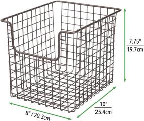 img 1 attached to 📦 mDesign Metal Wire Storage Organizer Bin Basket with Handles - Closets, Entryways, Mudrooms, Kitchen Pantry, Under-Sink, Bathrooms - 10" x 8" x 7.75" - 4 Pack (Bronze)