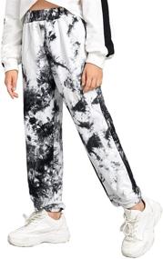 img 4 attached to 👖 Trendy Tie Dye Active Jogger Pants for Girls - Comfy Cotton Trouser Activewear 6-11 Years