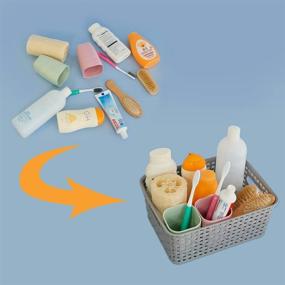 img 1 attached to 📦 Convenient Gray Plastic Storage Baskets/Bins, 4-Pack: Organize with Ease!