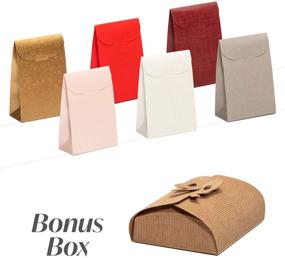 img 3 attached to 🎁 Набор из 7 маленьких подарочных картонных коробок Giovanni Grazielli с крышками для различных мероприятий, таких как свадьба, день рождения, вечеринка подружек невесты, детский праздник или вечеринка для младенцев, выпускные (5x4x2 дюйма), бонус: 1 коричневая коробка