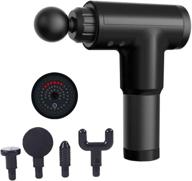 🔌 black electric hand-held massage gun: relieve muscle pain and boost relaxation with 4 head accessories, 6 adjustable speeds - ideal for athletes and gym-goers logo